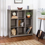 Honey-Can-Do 9 Cube Premium Laminate Shelf: Gray MDF Cubbies Storage, 9 Compartments, Decorative Bookshelf, 135 lb Capacity