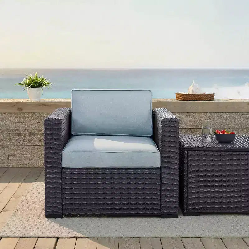 Poltrona da esterno in vimini Biscayne - Mist - Crosley