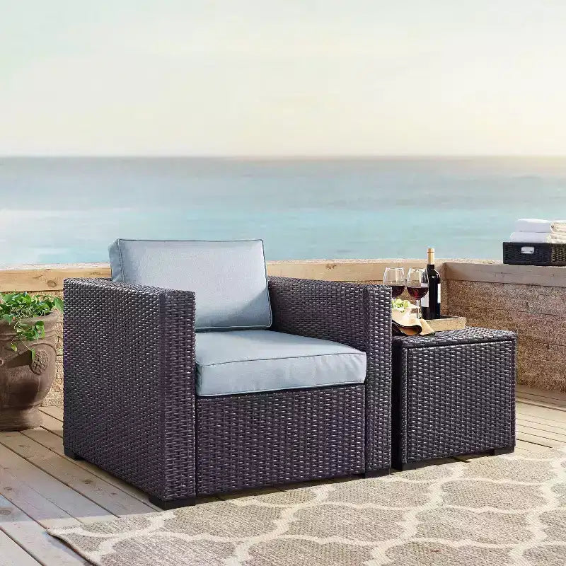 Poltrona da esterno in vimini Biscayne - Mist - Crosley