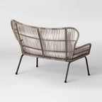 Steel and Wicker Latigo Rust Resistant Outdoor Patio Loveseat Arm Chair Gray - Threshold™