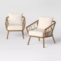 2pc Steel Rust Resistant Outdoor Patio Club Chairs Brown - Threshold™