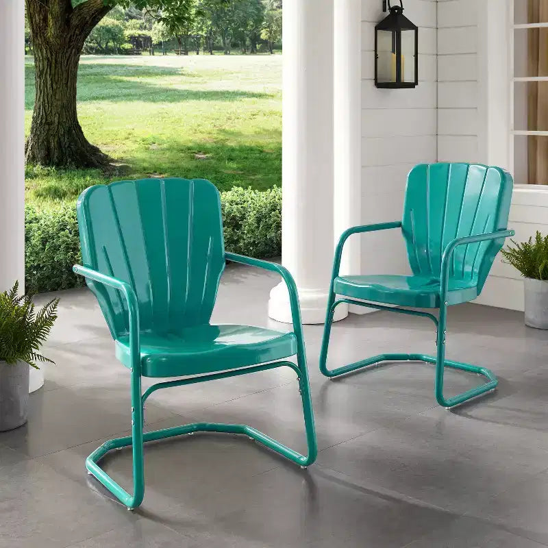 Sedie da Esterno Ridgeland 2 pz - Turchese Lucido - Crosley
