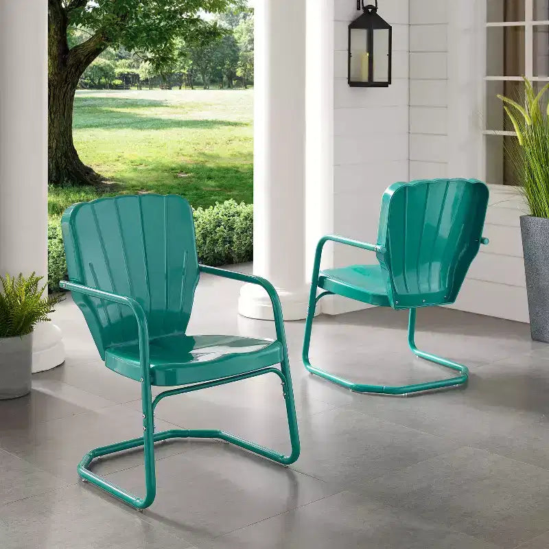 Sedie da Esterno Ridgeland 2 pz - Turchese Lucido - Crosley