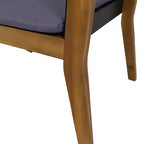 Set di 4 poltrone da esterno Soho in legno di acacia con cuscini - Teak/Nero/Grigio Scuro - Christopher Knight Home