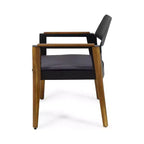 Set di 4 poltrone da esterno Soho in legno di acacia con cuscini - Teak/Nero/Grigio Scuro - Christopher Knight Home