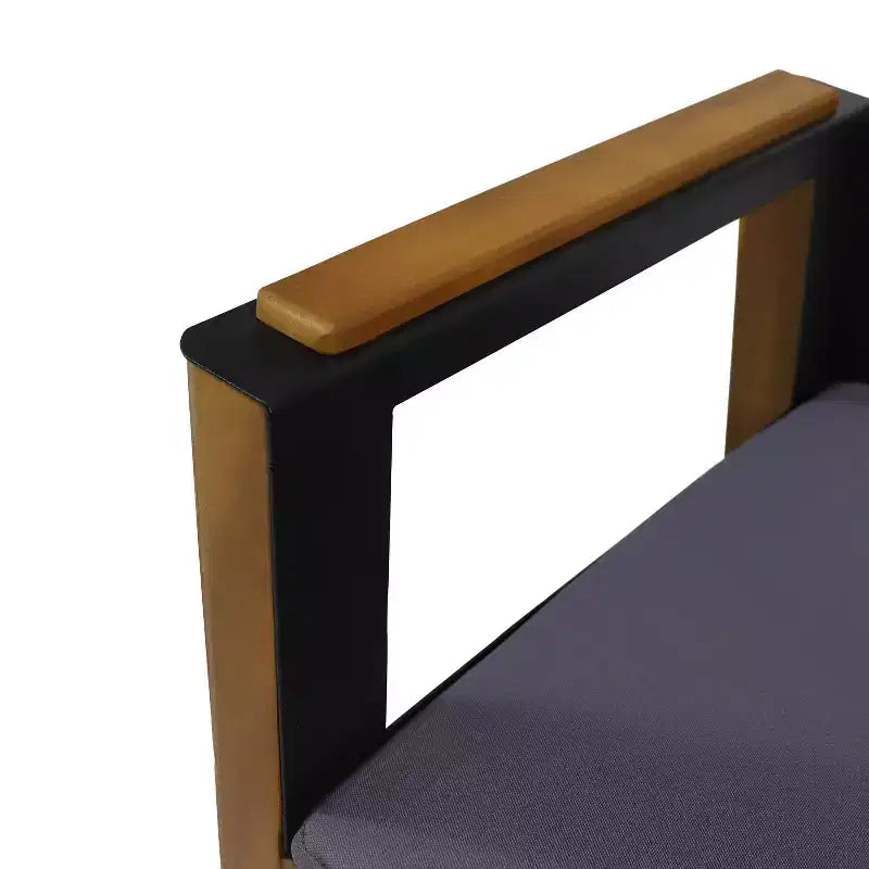 Set di 4 poltrone da esterno Soho in legno di acacia con cuscini - Teak/Nero/Grigio Scuro - Christopher Knight Home