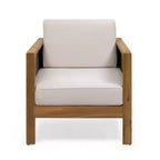 Linwood 2pk Outdoor Acacia Wood Club Chairs with Wicker Accents - Teak/Brown/Beige - Christopher Knight Home