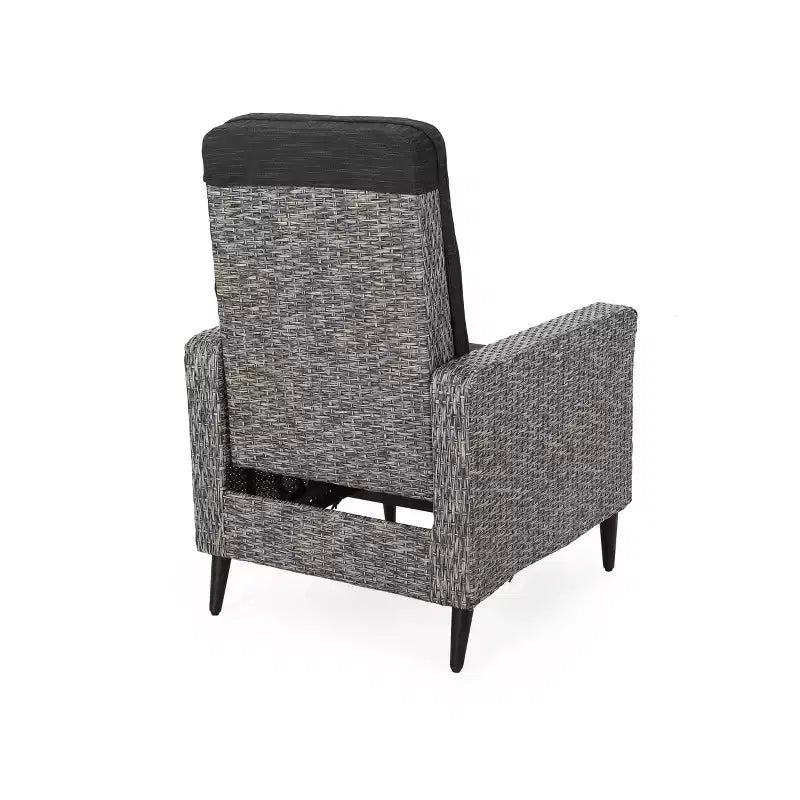 Murdock Outdoor Wicker Recliner: Water-Resistant, UV-Resistant, Push-Back, Polyester Cushion - Christopher Knight Home