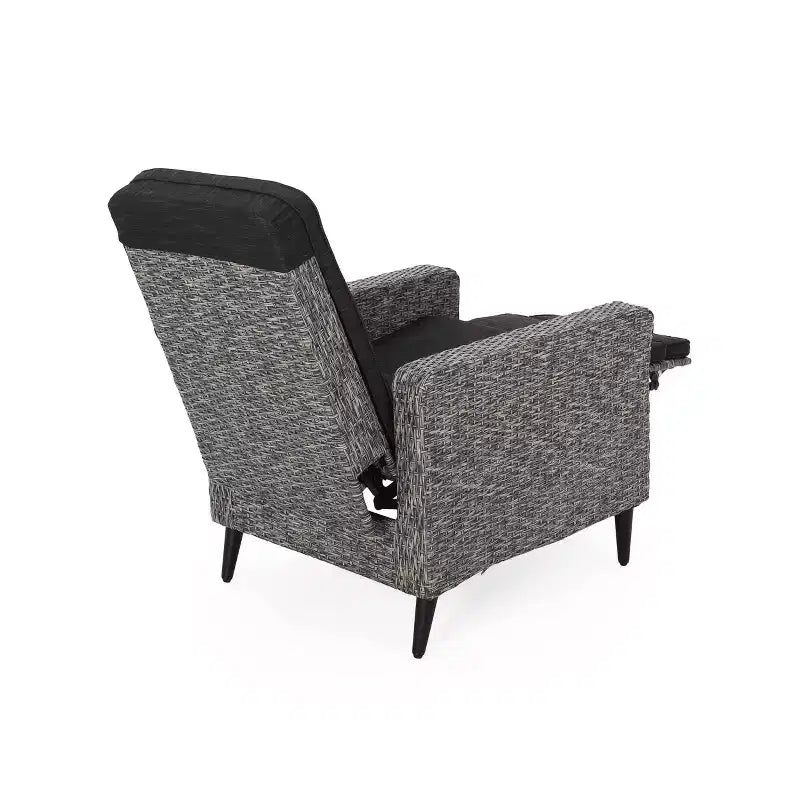 Murdock Outdoor Wicker Recliner: Water-Resistant, UV-Resistant, Push-Back, Polyester Cushion - Christopher Knight Home