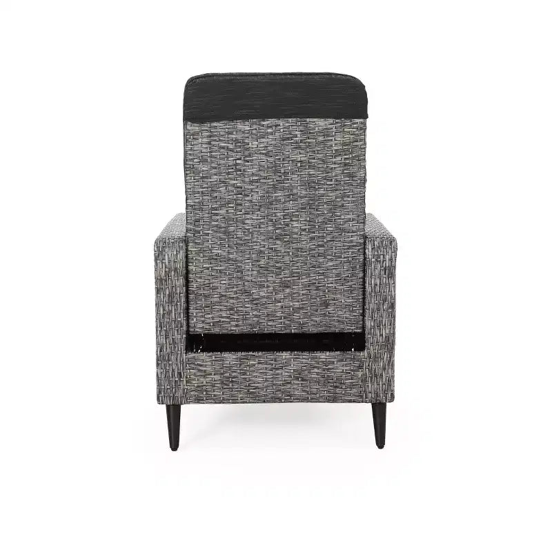 Murdock Outdoor Wicker Recliner: Water-Resistant, UV-Resistant, Push-Back, Polyester Cushion - Christopher Knight Home