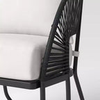 2pc Steel Mackworth Rope Outdoor Patio Club Chairs Black - Threshold™: Weather-Resistant Steel Frame, Polyester Cushions