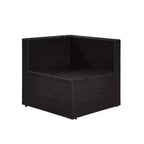 Palm Harbor Outdoor Wicker Corner Chair - Sand - Crosley: Rattan Patio Furniture, UV-Resistant