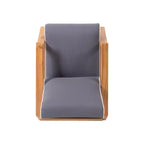 Paloma 2pk Outdoor Acacia Wood Club Chairs with Cushions - Teak/Dark Gray - Christopher Knight Home