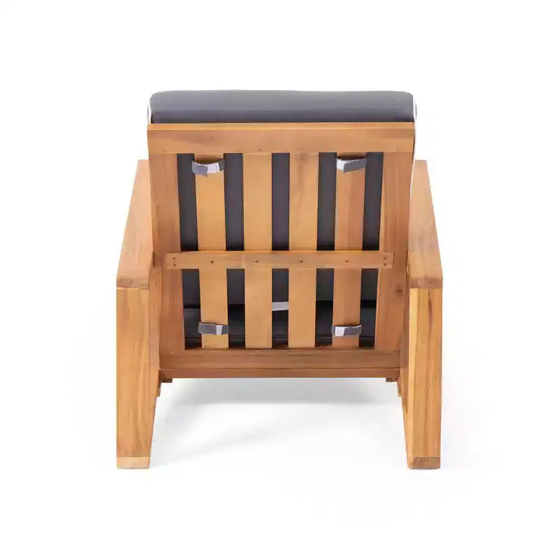 Paloma 2pk Outdoor Acacia Wood Club Chairs with Cushions - Teak/Dark Gray - Christopher Knight Home