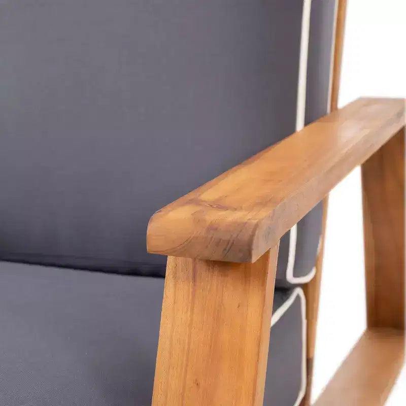 Paloma 2pk Outdoor Acacia Wood Club Chairs with Cushions - Teak/Dark Gray - Christopher Knight Home