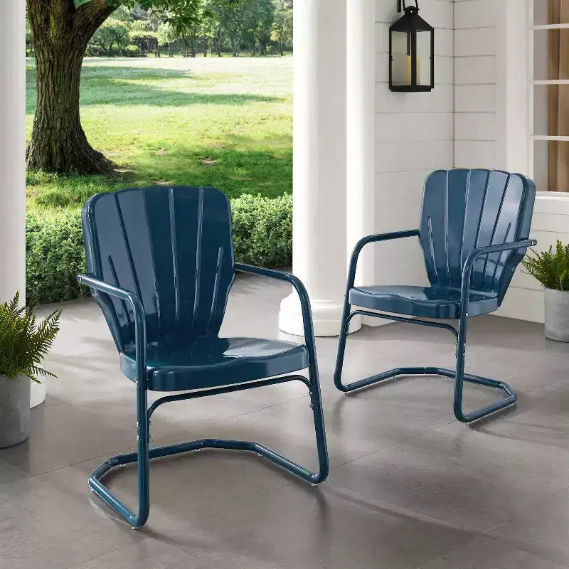 Sedie da esterno Ridgeland, confezione da 2, blu navy, Crosley