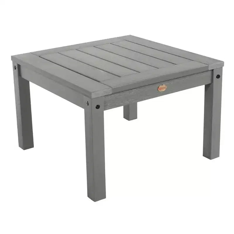 Lehigh 2pk Rocking Chairs with 1 Adirondack Side Table Coastal Teak Gray- Highwood: Outdoor Patio Furniture Set