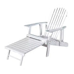 Hayle Reclining Wood Adirondack Chair with Footrest - White - Christopher Knight Home: Outdoor Patio Seating, Weather-Resistant