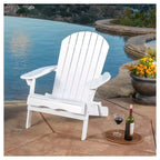 Hayle Reclining Wood Adirondack Chair with Footrest - White - Christopher Knight Home: Outdoor Patio Seating, Weather-Resistant