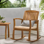 Sedia a dondolo Selma Acacia con cuscino: resistente alle intemperie, movimento delicato - Christopher Knight Home