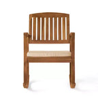 Sedia a dondolo Selma Acacia con cuscino: resistente alle intemperie, movimento delicato - Christopher Knight Home