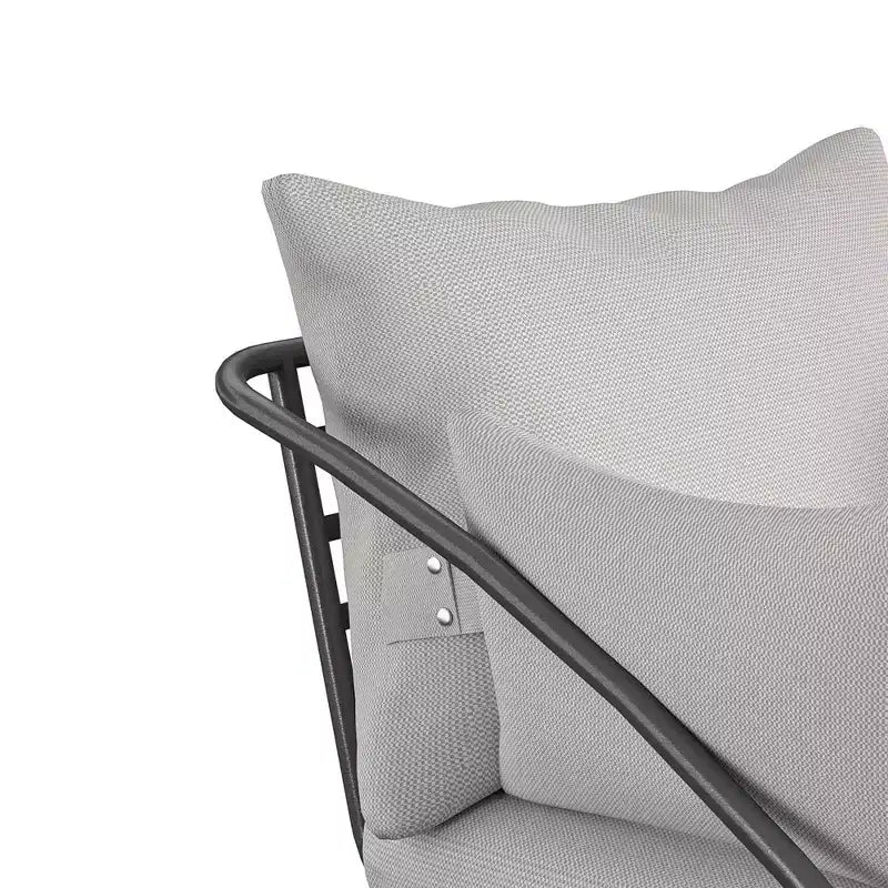 Sedie da Salotto da Esterno Teddi 2pz Antracite - Novogratz: Mobili da Giardino Resistenti alle Intemperie, Telaio in Acciaio