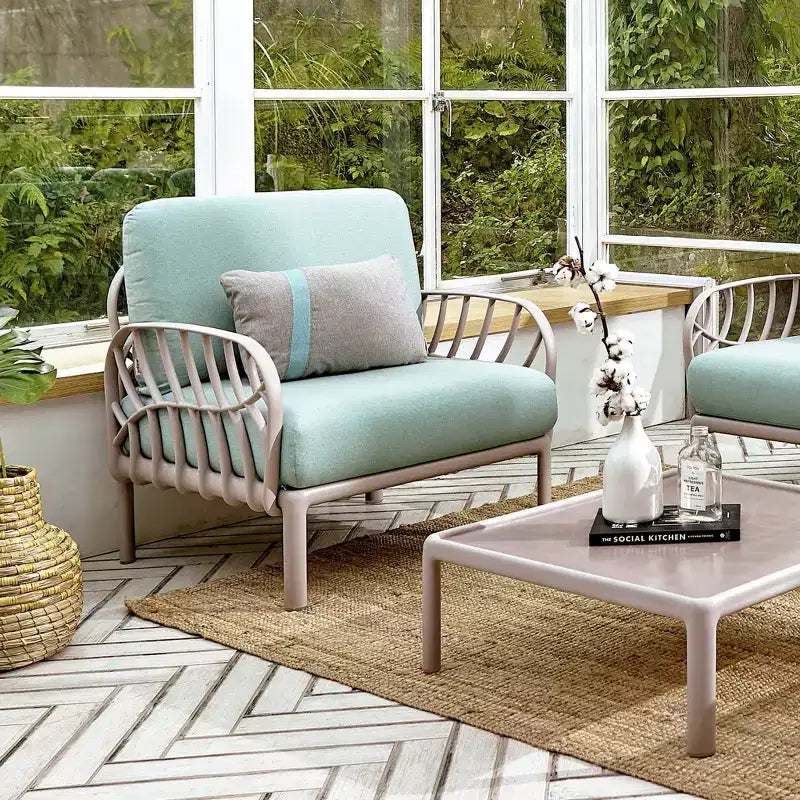 Sedia da esterno Laurel con cuscino - Grigio/Verde acqua - Lagoon