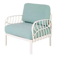 Laurel Outdoor Club Chair with Cushion - White/Seafoam - Lagoon