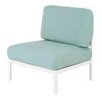 Laurel Outdoor Club Chair with Cushion - White/Seafoam - Lagoon