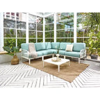 Laurel Outdoor Club Chair with Cushion - White/Seafoam - Lagoon