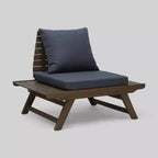 Sedona 2pk Acacia Wood Club Chairs Gray/Dark Gray - Christopher Knight Home: Weather-Resistant Patio Accent Chairs