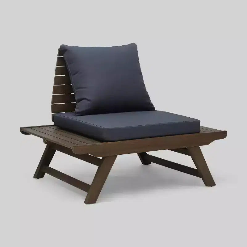 Sedona 2pk Acacia Wood Club Chairs Gray/Dark Gray - Christopher Knight Home: Weather-Resistant Patio Accent Chairs