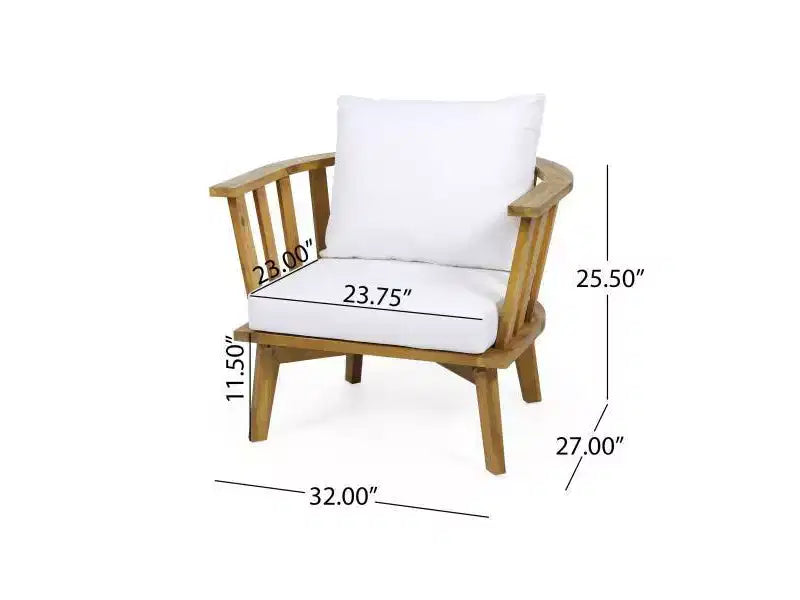 Solano Acacia Wood Club Chair: Weather-Resistant Patio Seating - Christopher Knight Home