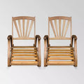 Sunview 2pk Acacia Wood Recliner Rocking Chairs - Teak - Christopher Knight Home: Weather-Resistant Patio Accent Furniture