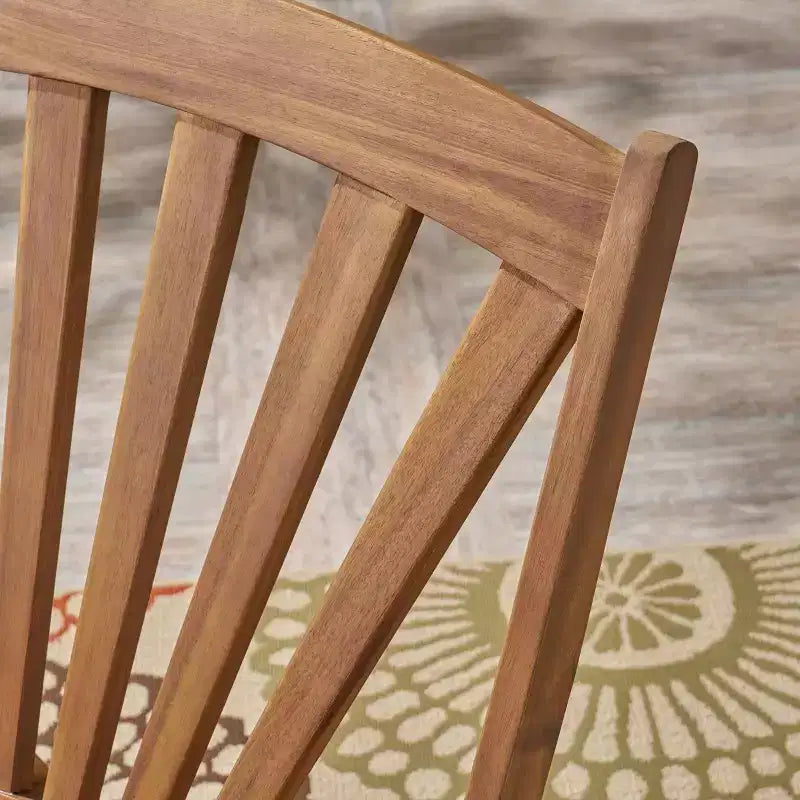 Sunview 2pk Acacia Wood Recliner Rocking Chairs - Teak - Christopher Knight Home: Weather-Resistant Patio Accent Furniture
