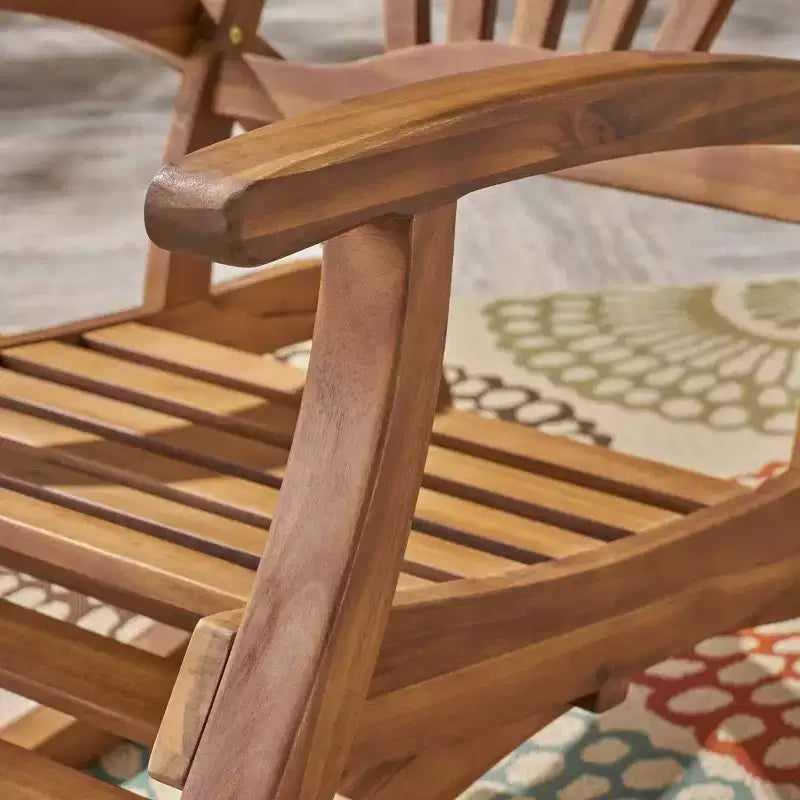 Sunview 2pk Acacia Wood Recliner Rocking Chairs - Teak - Christopher Knight Home: Weather-Resistant Patio Accent Furniture