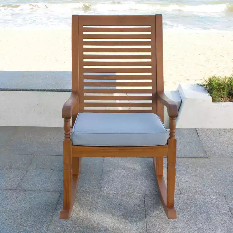 Sedia a dondolo Nantucket con cuscino grigio - Merry Products