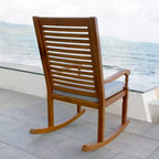 Sedia a dondolo Nantucket con cuscino grigio - Merry Products
