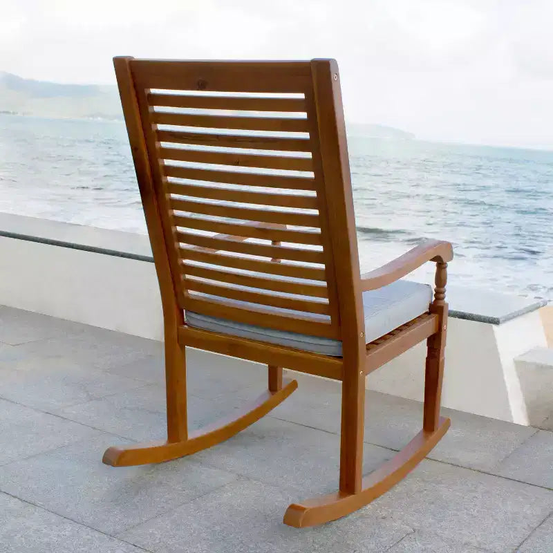 Sedia a dondolo Nantucket con cuscino grigio - Merry Products