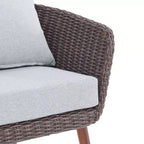2pk All-Weather Wicker Athens Outdoor Chairs with Cushions Brown - Alaterre Furniture: Sturdy Patio Seating