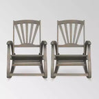 Sunview 2pk Acacia Wood Recliner Rocking Chairs: Patio Seating, Weather-Resistant - Christopher Knight Home