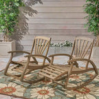 Sunview, 2 poltrone a dondolo in legno di acacia: Sedie da patio, resistenti alle intemperie - Christopher Knight Home