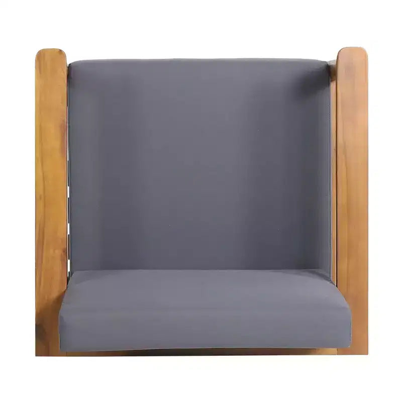 Magnolia 2pc Patio Acacia Wood Club Chairs: Water-Resistant Cushions - Christopher Knight Home