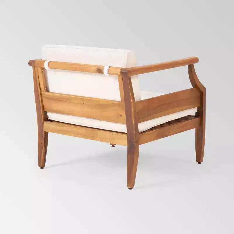 Poltrone Aston in legno d'acacia (2 pezzi) stile Mid-Century Modern: sedute da patio resistenti alle intemperie - Christopher Knight Home