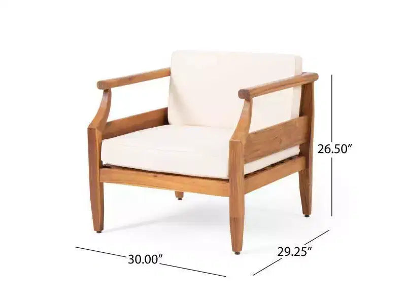 Poltrone Aston in legno d'acacia (2 pezzi) stile Mid-Century Modern: sedute da patio resistenti alle intemperie - Christopher Knight Home