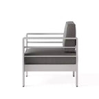 Cape Coral 2pk Aluminum Patio Club Chair - Gray - Christopher Knight Home: Weather-Resistant, Modern Design