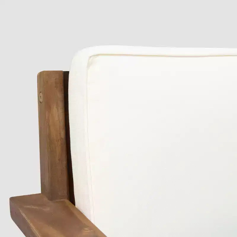 Santa Ana 2pk Acacia Wood Club Chairs Teak/Cream - Christopher Knight Home