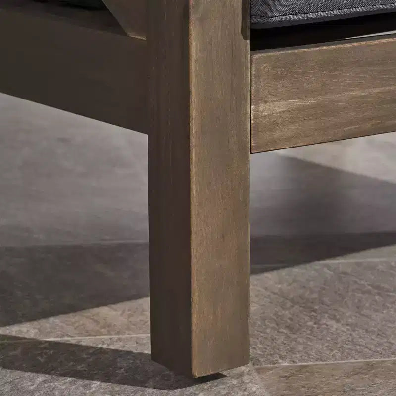 Brava 2pk Acacia Wood Club Chairs - Gray/Dark Gray - Christopher Knight Home: Water-Resistant Patio Furniture