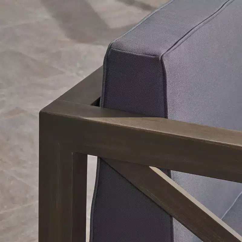 Brava 2pk Acacia Wood Club Chairs - Gray/Dark Gray - Christopher Knight Home: Water-Resistant Patio Furniture