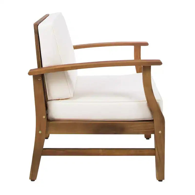 Sedie Club in Legno di Acacia Perla 4 pezzi - Teak/Crema - Christopher Knight Home